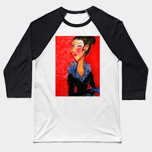 Young lady with azure wood Baseball T-Shirt